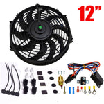 12'' Electric Radiator Cooling Fan 3/8" Probe Ground Thermostat Switch Kit BK SILICONEHOSEHOME