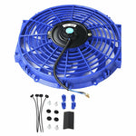 12'' Slim Fan Push Pull Electric Radiator Cooling 12V Mount Universal Kit BU New SILICONEHOSEHOME