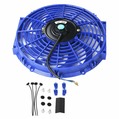 12'' Slim Fan Push Pull Electric Radiator Cooling 12V Mount Universal Kit BU New SILICONEHOSEHOME