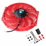 12'' Universal Slim Fan Push Pull Electric Radiator Cooling 12V Mount Kit RD New SILICONEHOSEHOME