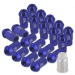 12MMx1.25 Lug Nuts Road Aluminum Blue Tall Wheel Rims +Adapter For Infiniti AJP DIST