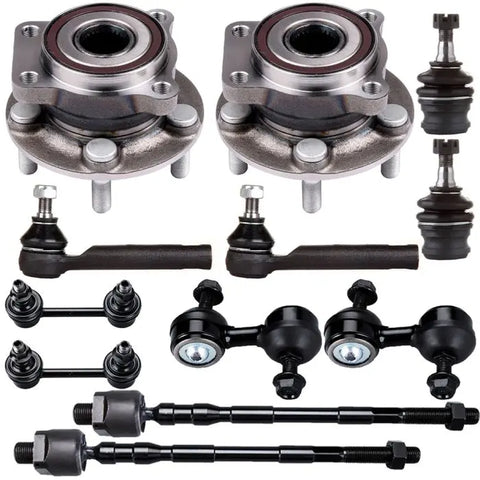 12Pc For 05-2009 Subaru Legacy Outback New Wheel Bearing & Hub Sway Bar Tie Rod ECCPP