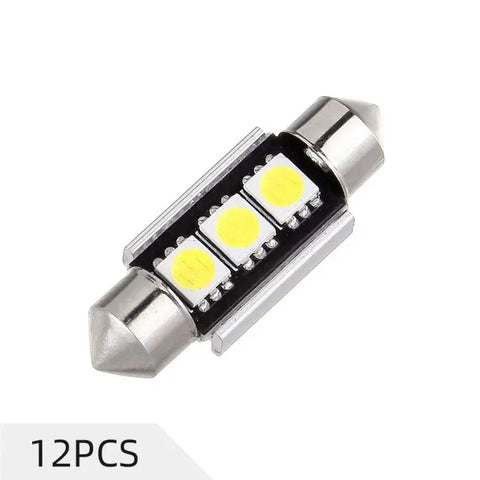 12Pcs White Interior LED Light Package Kit Replacement Bulbs Fit 2010-2015 Mercedes-Benz C200 C250 C300 C350 ECCPP