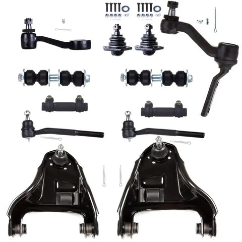 12pcs Front Control Arms Tie Rod Ends For Chevrolet S10 Blazer GMC Sonoma Jimmy ECCPP