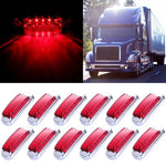 12pcs Red 16LED Universal Chromed Rectangular Marker Lorry/ Van/ Caravan ECCPP