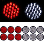 12x Red white 4" Round 24LED Trailer Truck Side Marker Clearance Light Tail Lamp ECCPP