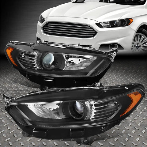 13-16 Ford Fusion Factory Style Projector Headlight Head Lamps Black/Amber Speed Daddy