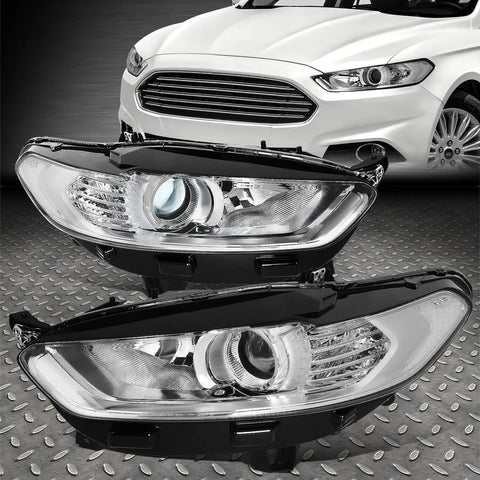 13-16 Ford Fusion Factory Style Projector Headlight Head Lamps Chrome/Clear Speed Daddy