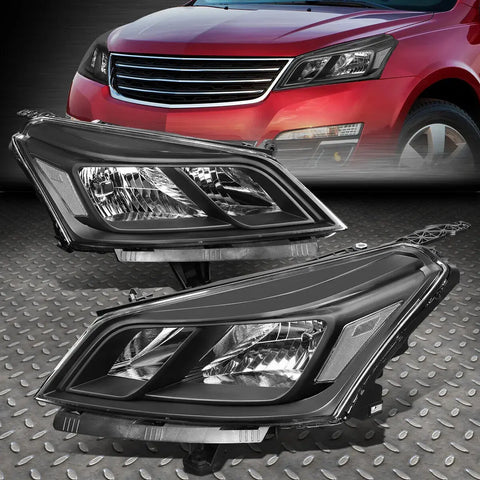 13-17 Chevy Traverse Pair Black Housing Clear Corner Signal Headlight Lamps Speed Daddy