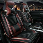 13Pcs 5-Seats PU Leather Seat Cover Car SUV Full Front+Rear Cushions Set Black SILICONEHOSEHOME