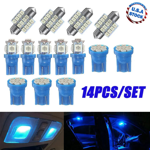 13X 8000K Blue Led Lights Interior Package Kit Dome Map License Plate Lamp Bulbs EB-DRP