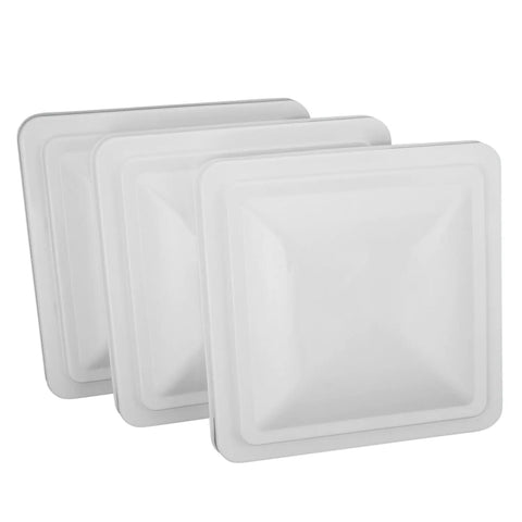 14" X 14" 3Pcs White Rv Camper Trailer Vent Lid Replacement Roof Part Kit DNA MOTORING