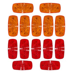 (14)Trailer Marker LED Light Double Bullseye 10 Diodes Clearance Lamps Red/Amber F1 RACING