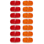 (14)Trailer Marker LED Light Double Bullseye 10 Diodes Clearance Lamps Red/Amber F1 RACING