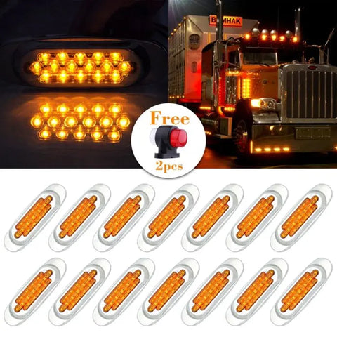 14x Amber side bright 16 Led universal Side Marker Peterbilt + free lights ECCPP