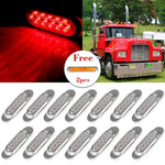 14x Turn Signal Red Side Marker Light 16 LED Truck Trailer + Free light ECCPP