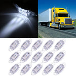 15XWhite Clearance Side Marker Trailer Light Van Lorry Fish Shape 4'' 12V 6LED ECCPP