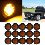 15x 5.6" 40 led yellow sealed 12v round break side indicator light truck ECCPP