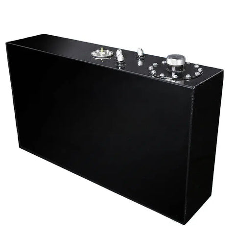 17 GALLON TOP-FEED PERFORMANCE BLACK ALUMINUM SLIM FUEL CELL TANK+LEVEL SENDER DNA MOTORING