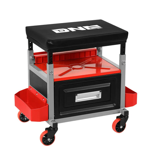 17.5" X 23.6" X 15.8" Automotive Car Mechanic Stool Garage Rolling Work Seat DNA MOTORING