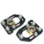 1979-1989 Ford Mustang Front Aluminum Adjustable Camber/Caster Plates Black DNA MOTORING