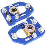 1979-1989 Ford Mustang Front Aluminum Adjustable Camber/Caster Plates Blue DNA MOTORING