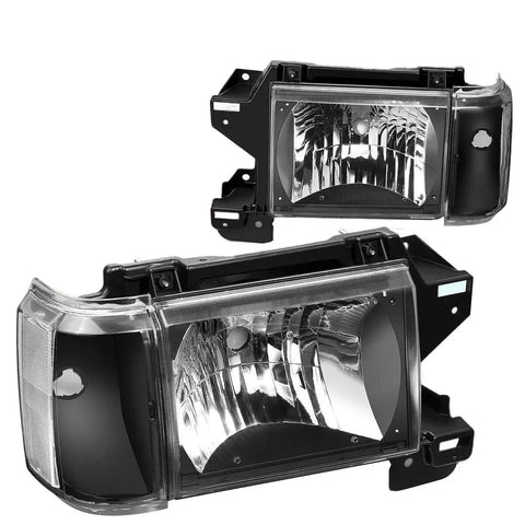 1987-1991 Ford F150 F250 Bronco Oe Style Headlight Corner Lamp Black Housing DNA MOTORING