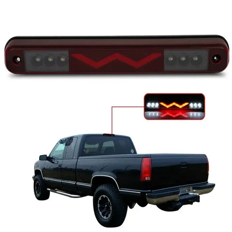 1988-1998 Chevy Silverado GMC Sierra LED 3rd Third Brake Tail Light Black ECCPP