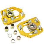1990-1993 Ford Mustang Front Aluminum Adjustable Camber/Caster Plates Gold DNA MOTORING