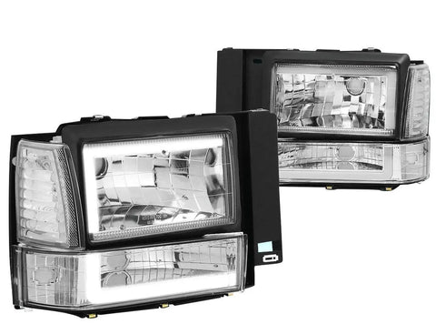 1991-1994 Ford Explorer Led Drl Bar Headlight Corner/ Bumper Lamps Chrome DNA MOTORING