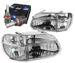 1995-2001 Explorer/Montaineer Headlight Lamps W/Led Kit+Cooling Fan Chrome DNA MOTORING