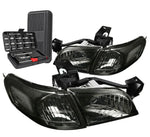 1997-2005 Chevy Venture Euro Smoked Clear Side Headlights Head Lamps+Tools DNA MOTORING