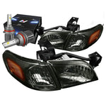 1997-2005 Chevy Venture/Silhouette Headlight Lamps W/Led Kit+ Fan Smoked DNA MOTORING