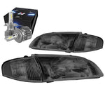 1998-1999 Mazda 626 Oe Style Headlight Lamps W/Led Kit+Cool Fan Smoked/Clear DNA MOTORING