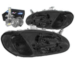 1998-2001 Sephia Factory Style Headlight Lamps W/Led Kit Slim Style Smoked DNA MOTORING