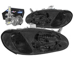 1998-2001 Sephia Oe Style Headlight Lamps W/Led Kit+Cool Fan Smoked/Clear DNA MOTORING