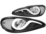 1999-2005 Pontiac Grand Am Led Drl Headlight Lamps Black Housing Clear Side DNA MOTORING