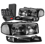 1999-2007 Sierra Yukon Xl Black Clear Corner Headlight Bumper Lamps+Tools DNA MOTORING