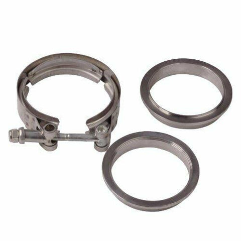 1PCS 2.5'' Inch Mild Steel V-Band Clamp + Flange Kit Male/Female Turbo Exhaust SILICONEHOSEHOME