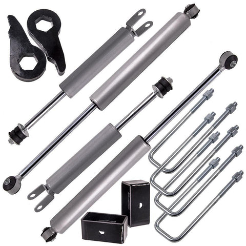 1inch-3inch Leveling Lift Kit w/ Shock For Chevy Silverado GMC Sierra 1500 1999-2006 MaxSpeedingRods