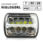 1x 5"x7" 6"x7" Hi-Lo Beam DRL w/ Yellow turning light square head light ECCPP