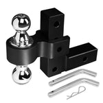 2" Receiver Aluminum 6" Drop Adjustable Tow Towing Hitch Black W/Dual Ball DNA MOTORING