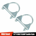 2 inch Heavy Duty Muffler Clamp (2 pcs) Saddle Style U BOLT F1 Racing
