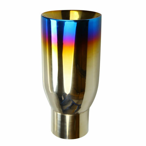 2.5" In 3.5" Out Polished Stainless Steel SS Blue Burnt Exhaust Duo Layer Tip SL SILICONEHOSEHOME