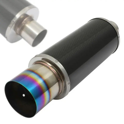 2.5" Inlet -19" Long - 4" Burnt Tip Wide T-304 Weld-on Exhaust Muffler Universal ECCPP