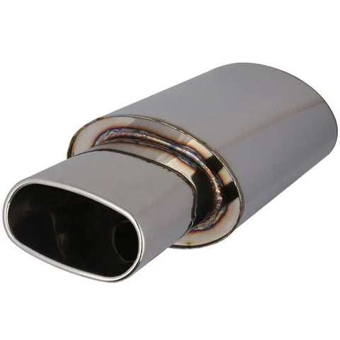 2.5" Inlet Square - 21.5" Long -5.5" Oval Tip Exhaust Muffler Stainless Steel ECCPP