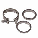 2.5 304 Stainless V-Band Bolt Clamp+2 Flange For Turbo Down-Pipe Exhaust New SILICONEHOSEHOME
