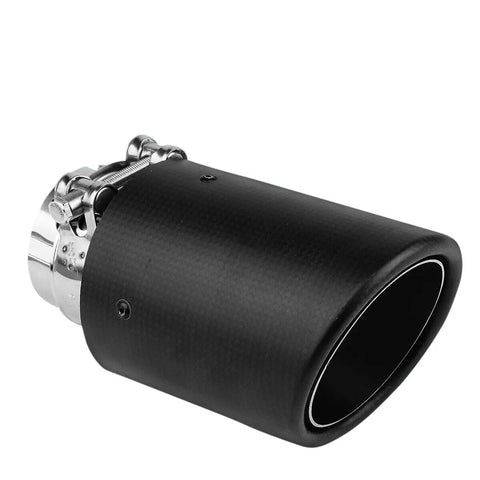 2.5"Inlet 3.5" Slant Outlet Carbon Fiber Pattern Performance Muffler Exhaust Tip DNA MOTORING
