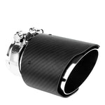 2.5"Inlet 4" Slant Outlet Carbon Fiber Pattern Performance Muffler Exhaust Tip DNA MOTORING