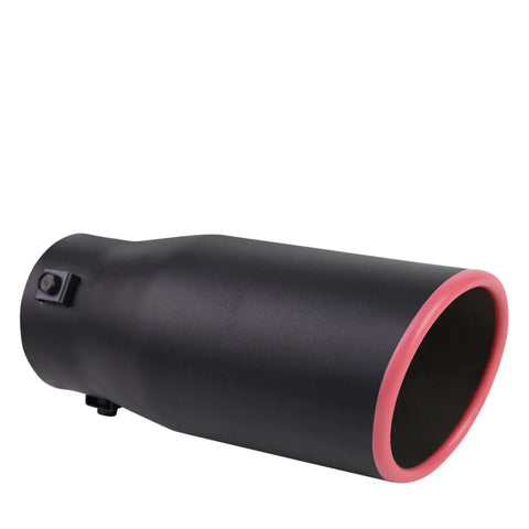 2.875"Inlet/3.5"Od Stainless Steel Black Exhaust Muffler Tip Slant Cut Pink Edge DNA MOTORING